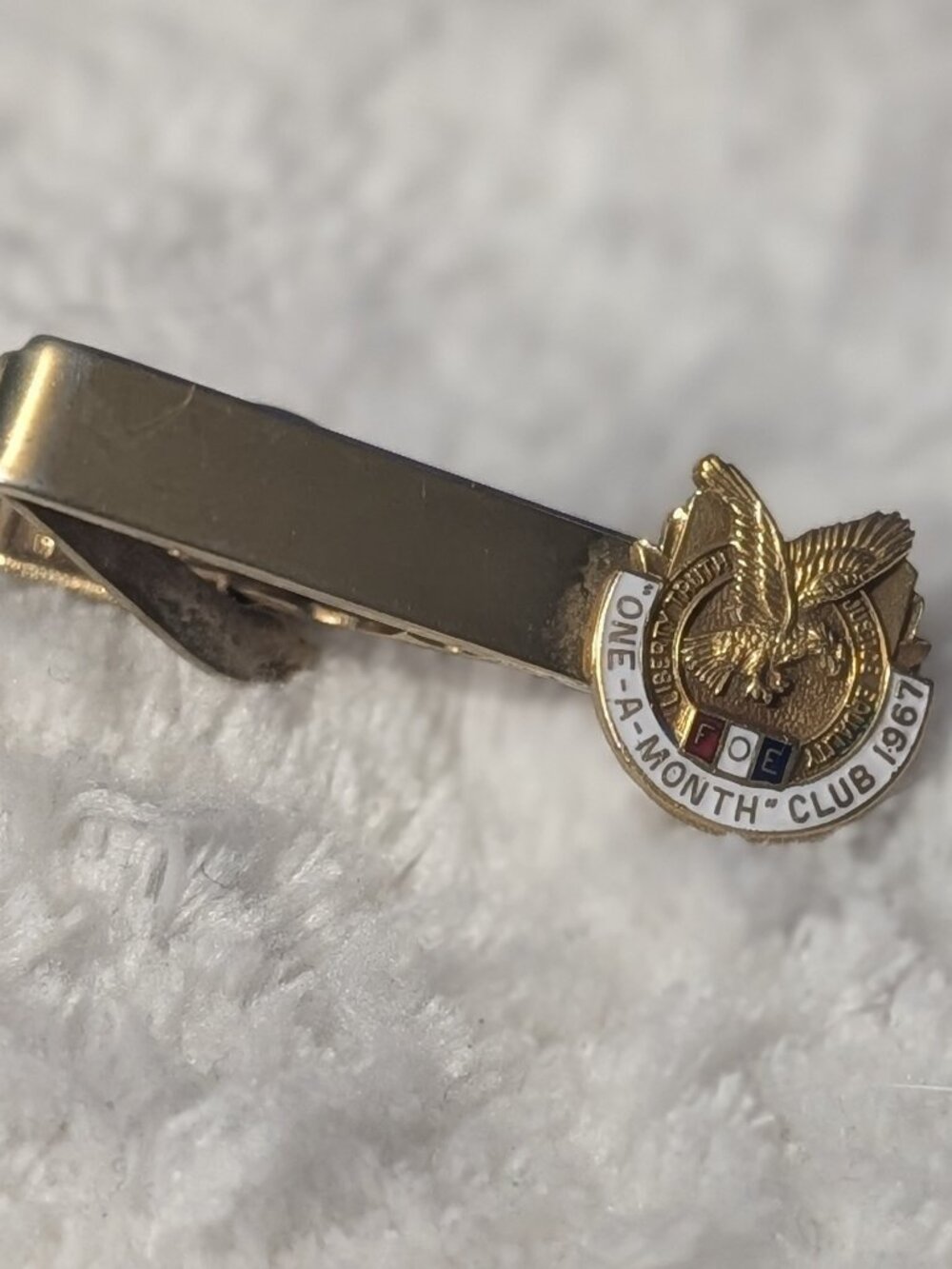 Vintage 1967 Fraternal Order of Eagles "One-A-Month" Club Tie Clip – F.O.E.